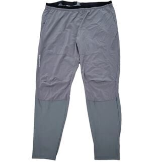 Salomon Cross Run U Pants Black Size XL Gray Jogger Training Gym Hiking